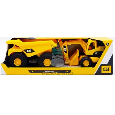 Caterpillar By Funrise CAT Tough Rigs, 2 Veicoli Da Costruzione Da 38 Cm, Gialli, Mezzi D'opera A Spinta, Dai 2 Anni